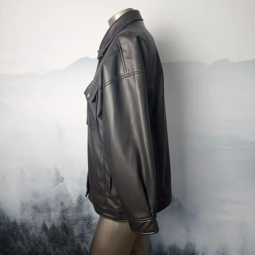 Colza (Japanese) Black Synthetic Leather Jacket | Women's Small